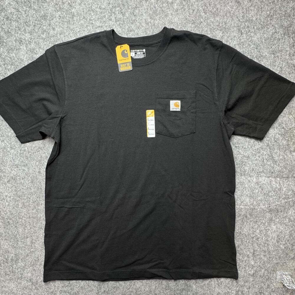 Carhartt Shirt Mens Large Black K87 Loose Fit Heavyweight Pocket Workwear Tee